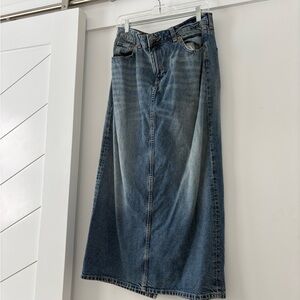 Denim maxi skirt
